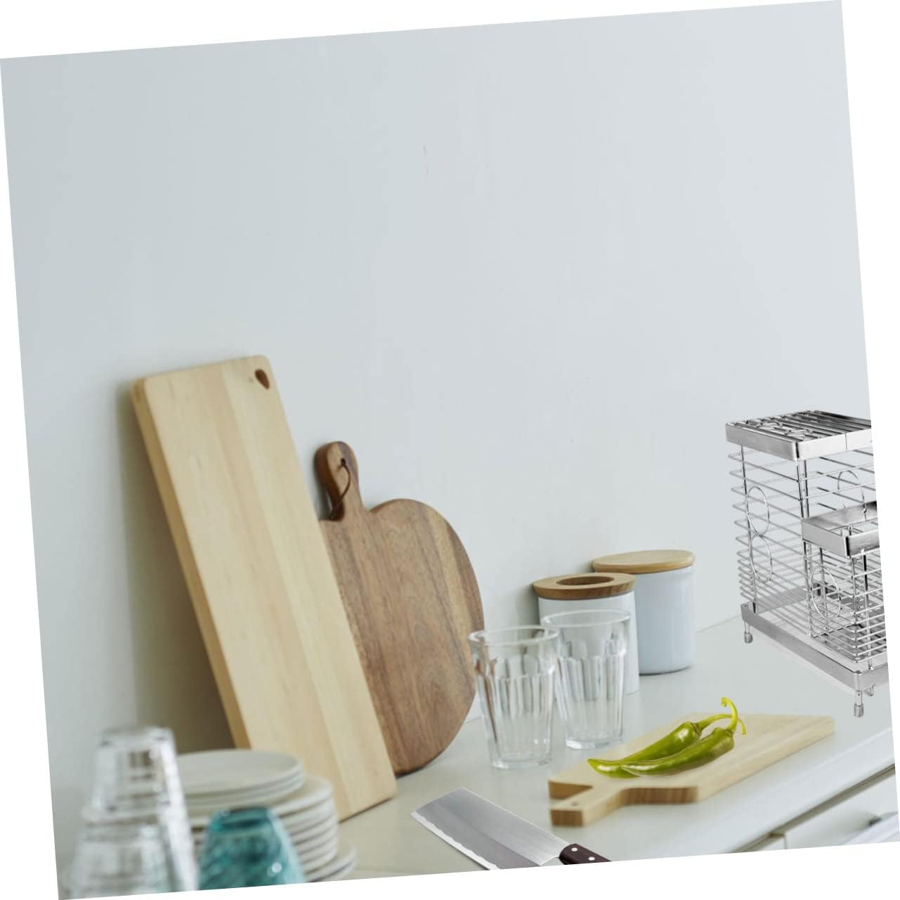 Cookware Storage Organizer Multi-functional Kitchen Rack Knife Rest and Chopstick Cage