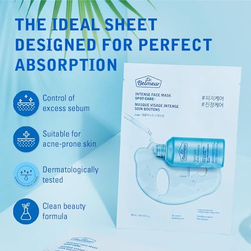Dr. Belmeur Spot Care Face Mask Set - 5 Packs, Hydrating Sheet Masks - Image 2