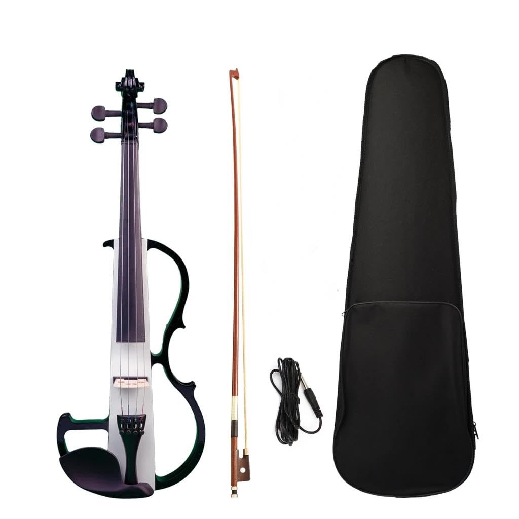 Violine Set 4/4 elektrische Violine Geige Solide Violine Starter Kit mit Fall Bogen Audio Kabel Saiten Stille Anfänger Violine SET