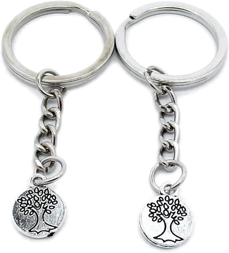 50 Pieces Keyring Keychain Wholesale Suppliers Jewelry Clasps R4DT3O Oak Life String Tree Tag