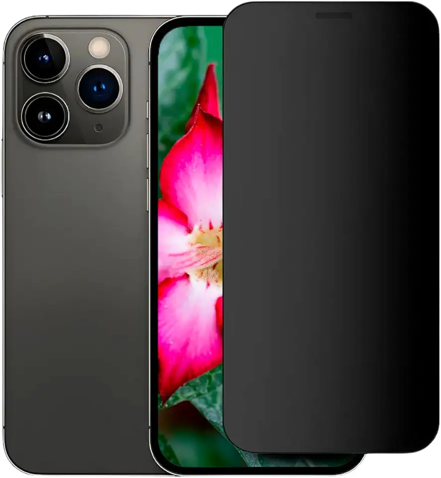 Película de Privacidade em Vidro Cerâmico Fosco 3D compatível com iPhone, Proteção Anti-Espião, Resistência 9H, Anti-impressão Digital, para Modelos 12 a 17 ProMax (iPhone 13)