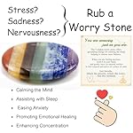 Thumb Worry Stone Crystals and Healing Stones for Anxiety Sensory 7 Chakra Oval Natural Tiny Meditation Accessories Mental Health Gifts Fidget Depression Stress Anxiety Relief Items for Women - Image 5