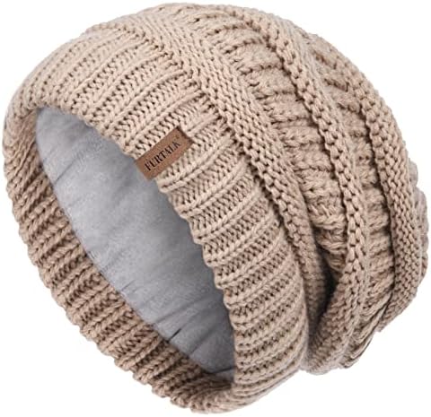 FURTALK Knit Beanie Hat for Ladies Fleece Line Ski Skull Cap Slouchy Winter Hats for Women
