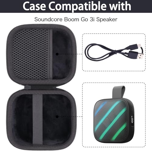 Image of co2CREA for Anker Soundcore Boom Go 3i Portable Bluetooth Speaker Hard Protective Case, Portable Travel Case Replacement (Black Case)