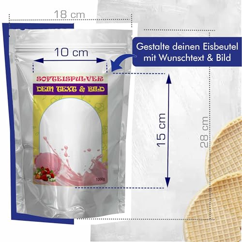 INDIGOS UG - 333g Vanilleeispulver - Vanille - individuell personalisiert mit Foto und Wunschtext - Geschenk - Fotoidee für Softeis Maschine und Kugeleis – Bild 5