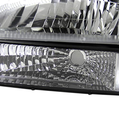 Carpartsinnovate Fits 92-96 F150/250/350 Bronco Chrome Clear Lens Head Lights+Bumper+Corner Lamps