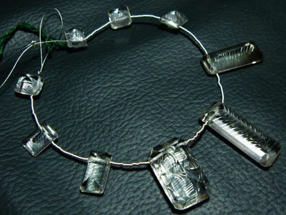 Quartz Cristal facetté de 90 carats en perles octogonales pour création de bijoux