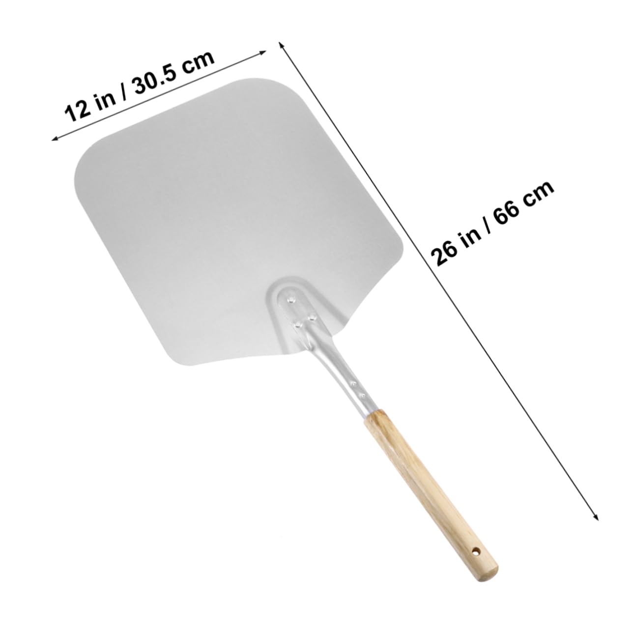 TOPBATHY Espátula para Pizza Redonda con Mango Largo Espátula De Pizza De Metal Cáscara De Masa para Pizza Titular De La Torta De La Empanada Pala Espátula De Pastel Panqueques De Madera