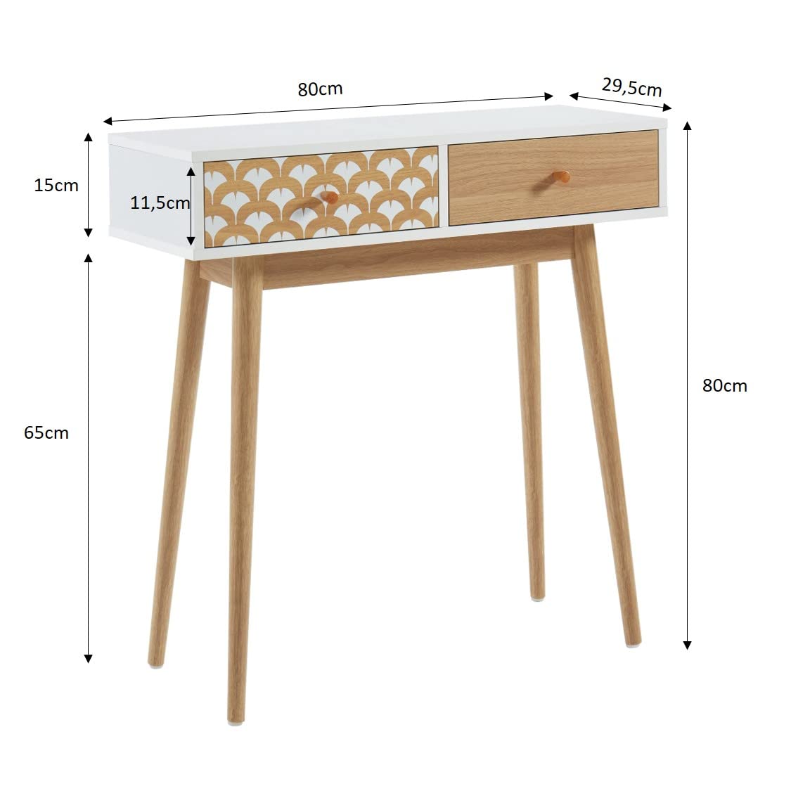 BAÏTA Utah Console, L80 cm, Bianco