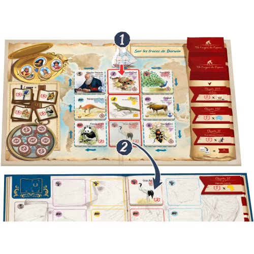 Image of in The Footsteps of Darwin | Mensa Select Winner | Tile Laying Board Game for Kids, Teens, & Adults | Help Create Origins of Species | Fun & Educational Family Game | Ages 8+ | 2-5 Players | 30 Min