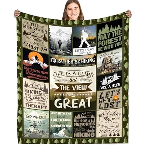 Fiwbnasz Flannel Hiking Blanket for Outdoor Adventures Cover