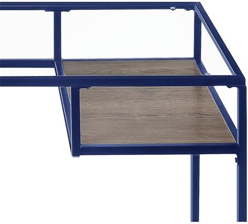 Miniatura 14 de Acme Yasin Escritorio rectangular de cristal con 1 estante en rojo y transparente Vidrio y rojo,Vidrio y azul,https://www.amazon.com/dp/undefined