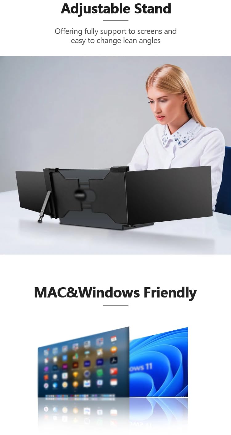 Amazon.co.jp: ポータブルゲーミングトライモニター、ラップトップ用10