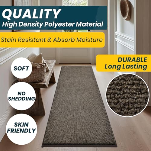 Image of Washable Kitchen Rug 24 inch x 82 inch / 60cm x 210cm, Non Slip Kitchen Mat for Floor, Absorbent Indoor Entryway Runner Rug for Hallway, Laundry, Bathroom, Bedroom (Roll Packing)