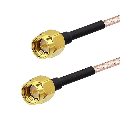 Miniatura 7 de Superbat, paquete de 2 cables SMA, SMA macho a SMA macho de ángulo recto conector puente de cable de puente RG316, 12 pulgadas