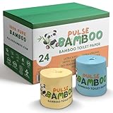 Pulse Bamboo Toilet Paper – Chemical-Free, Septic Safe, Unscented, 3-Ply, FSC Certified, Plant-Based Toilet Tissue – Non-Toxic, Zero BPA, Eco-Friendly, Soft & Strong (24 Pack Rolls, 300 Sheets Each)