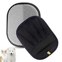 Tierhaarentferner handschuh, 2025 Upgrade handschuh tierhaarentfernung, Tierhaarentferner, Macht Hauskatzen weicher und geschmeidiger (Schwarz,1Pcs)