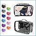Small Clear Travel Packing Cube/See Through PVC Plastic Pouch for Carry On Suitcase, Backpack or Diaper Bag/Transparent Multipurpose Accessories, Makeup & Underwear Organizer w/Handle (Black)