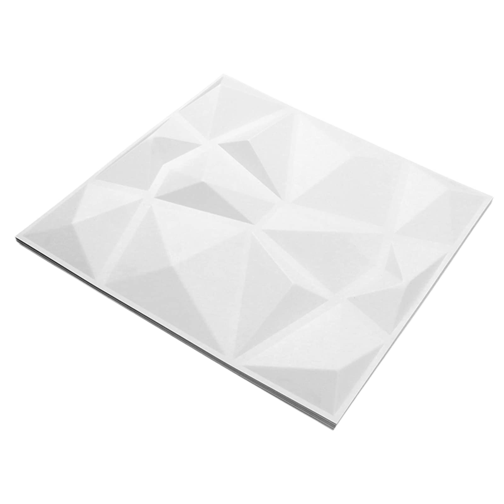 Pannelli da Parete 3D in PVC da 12 Pezzi da 50 Cm, Pannello Decorativo Strutturato 3D per la Decorazione Domestica, Bianco