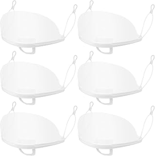 POPETPOP 60pcs Transparent Face Mask: Clear Face Mask Open Mouth Design with Chin Rests for Hospitality, Restaurant, Day Spas, Retail