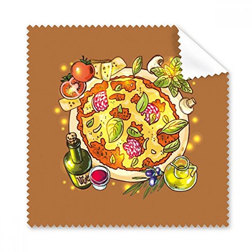 Chiffon de nettoyage pour lunettes motif pizza italie lot de 5 essuie-écrans