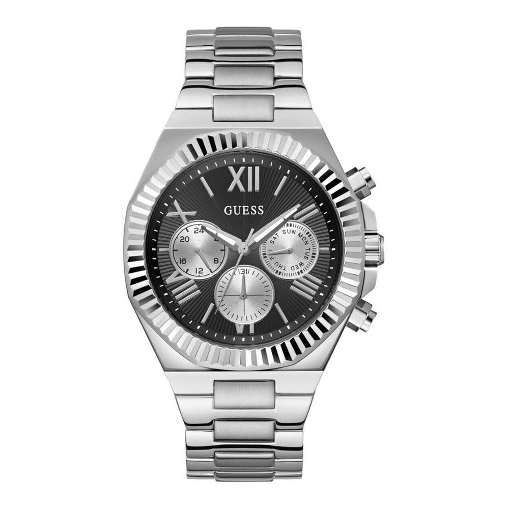 GUESS Stainless Steel Analog Black Dial Mens Watch-Gw0703G1, Band Color-Silver (B0CRDZR5BX) Amazon Price History, Amazon Price Tracker