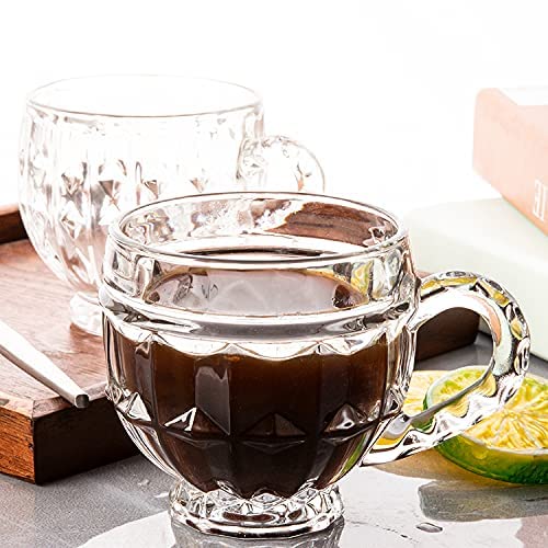 Image of Premium Glass Tea & Coffee Cups Set of 6, 220 ML Transparent Glass Mug with Handle for Coffee,Green Tea, Hot & Cold Beverages, Stylish Clear Drinking Cups for Home Kitchen Cafe (CTZ - 20)