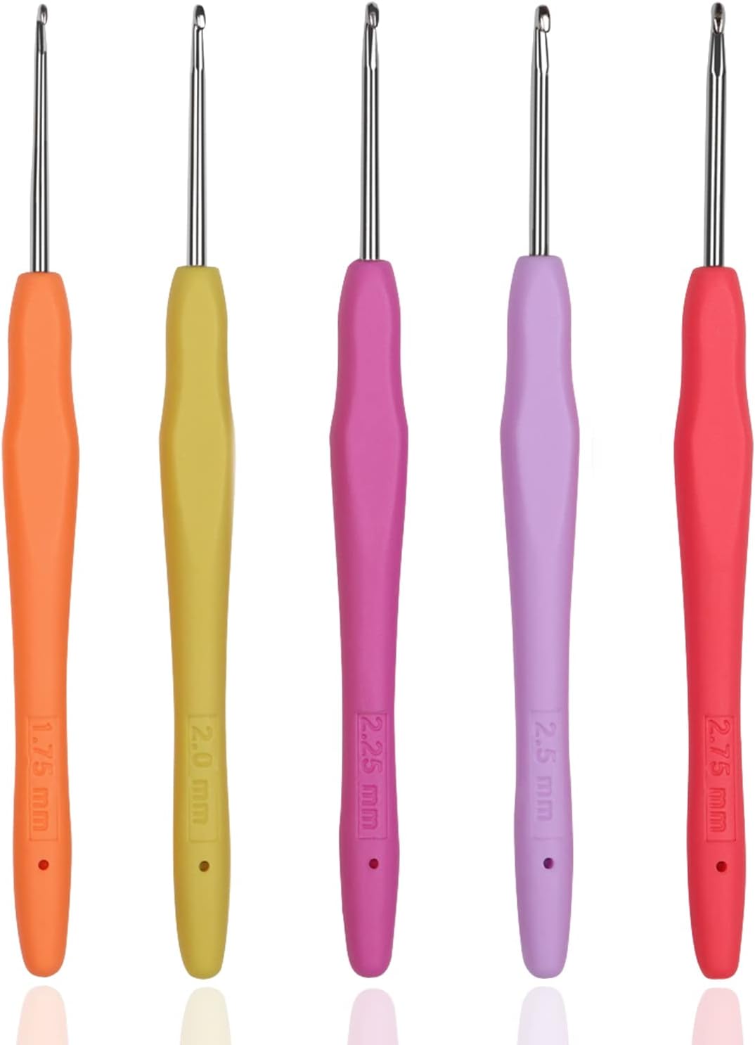 Small Sizes Crochet Hooks 5 pcs Lace Crochet Needles (1.75mm - 2.75mm) QLRFFLJOY Crochet Hook Set DIY Yarn Weaving Tool for Embroidery Thread, Lace Knitting and Fine Work