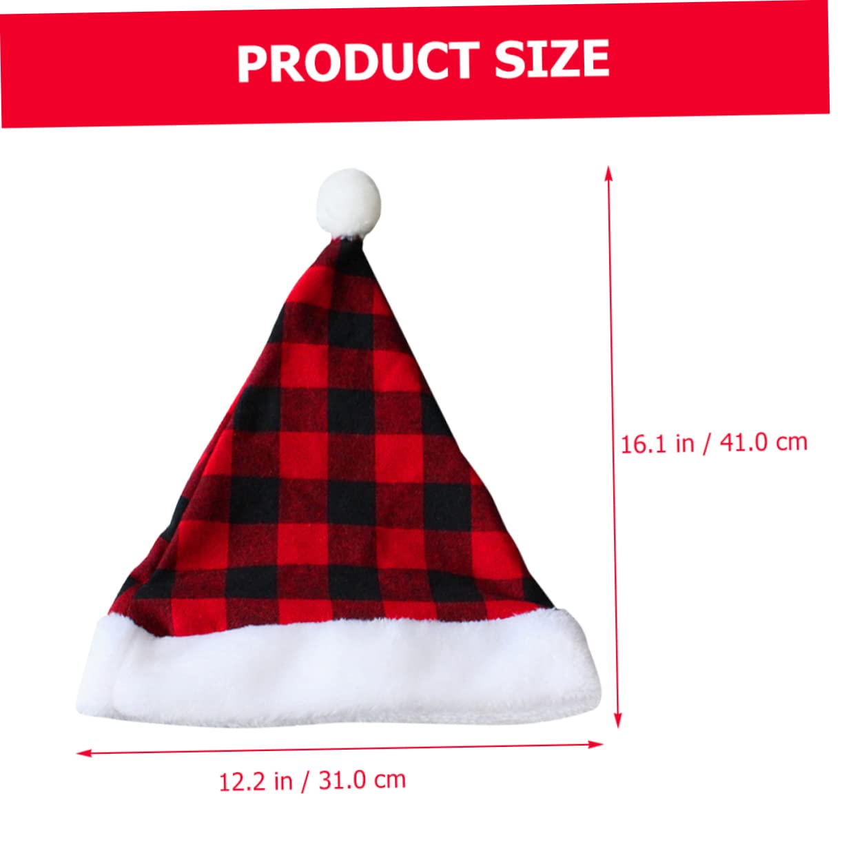 Cabilock 4 Piezas Gorro de Papá Noel a cuadros gorros navideños christmas hat decoración de navidad sombrero de fiesta de papa noel sombrero de Santa gorro de papá noel para hombre paño