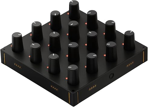 Grid PO16 Modular MIDI Controller 16 Knobs with RGB LED, USB-C Programmable Macro Pad for Music Production, Streaming, Photo & Video Editing Magnetic Design for Mac, PC & Linux