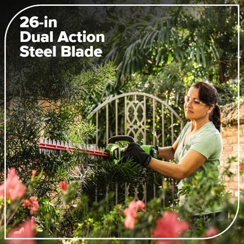 Image of Greenworks 82V 26 in Cordless Hedge Trimmer, 2.0 Ah Battery and Charger