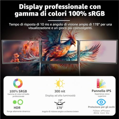 Przedłużacz Ekranu Laptopa 15.6", Składany Potrójny Monitor