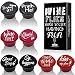 Whaline 8 Pack Wine Bottle Stoppers and Gift Box, Funny Silicone Reusable Caps Bottle Sealers with a Funny Saying for Wine Beverage and Beer Bottles (Purple, Red, Grey, Black)