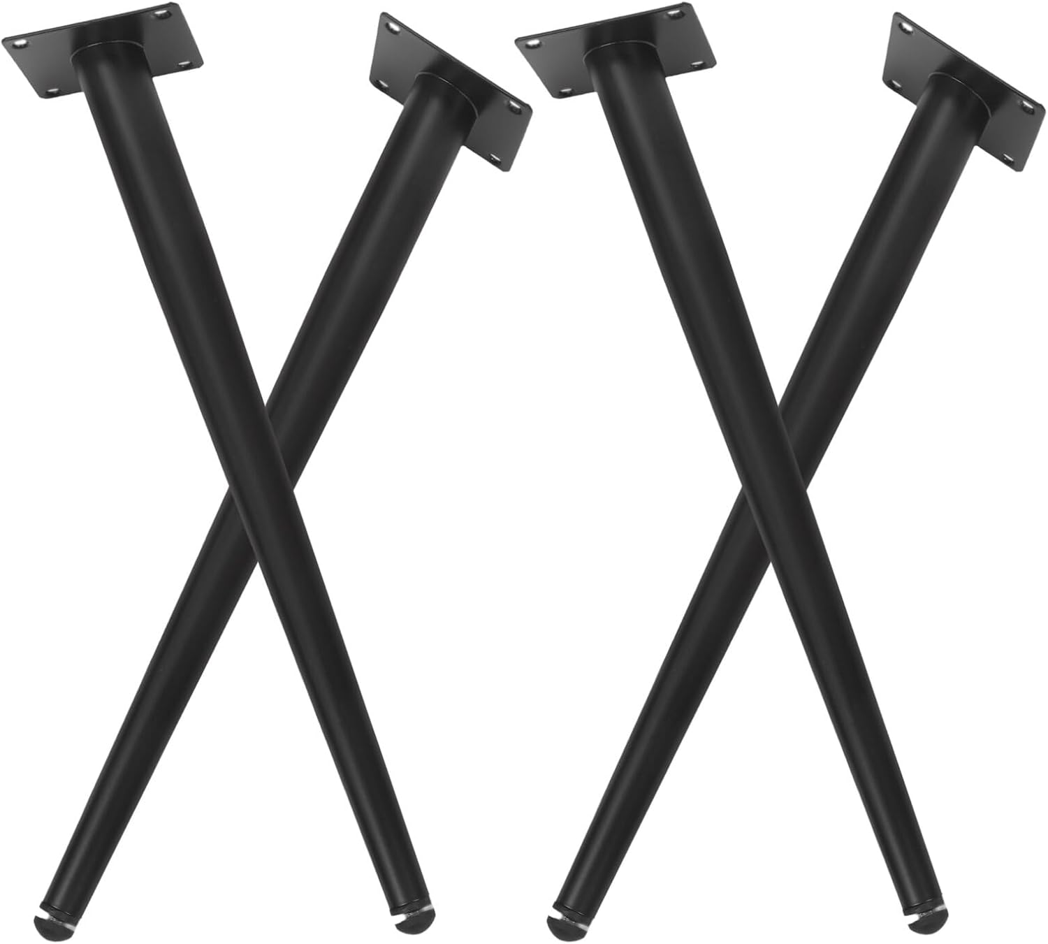 Alipis 4pcs Matte Black Oblique Metal Furniture Legs, Heavy Duty Cabinet and Sofa Table Replacement Legs, Conical Support Feet for Desks, Dressers, and Workbenches