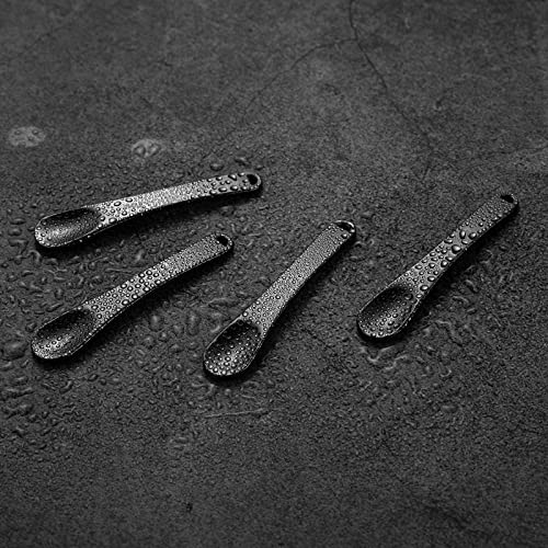 6 Pack Metal Makeup Spatula, Mini Spoon, Beauty Scoop For Facial Cosmetic, Face Mask (Black) #TOP1