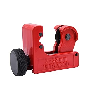 Tubing Cutter, 1/8in to 7/8in Tube Cutter, Mini Pipe Cutter Tool for Copper Pipe, Plastic, Brass, Copper Pipe Cutter, Compact & Tight Space Rigid Tubing Cutter Set