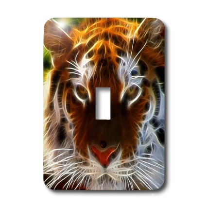Interrupteur à bascule fractal Bengal tiger multicolore pour déco murale originale unique