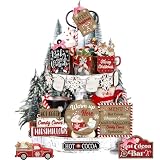 Vercraft Fall Halloween Christmas Tiered Tray Decor, Cocoa