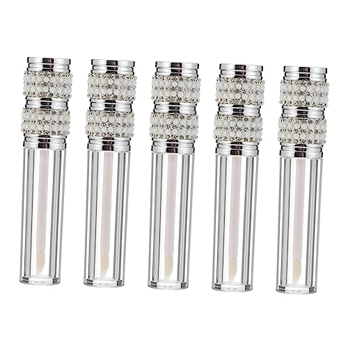 Beaupretty 5 Piezas botella de brillo de labios de diamante resaltadores estaño maquillajes labiales lip gloss botella vacía de brillo de labios tubo de bricolaje de lápiz labial abdominales