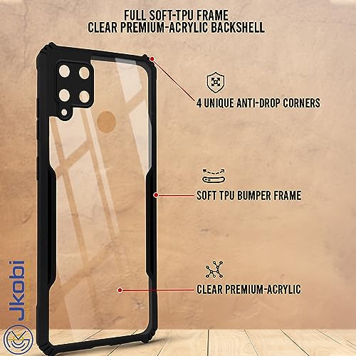 Image of Jkobi Back Cover Case for Realme C15 (Shockproof with Polycarbonate Clear Panel | Professional Black)