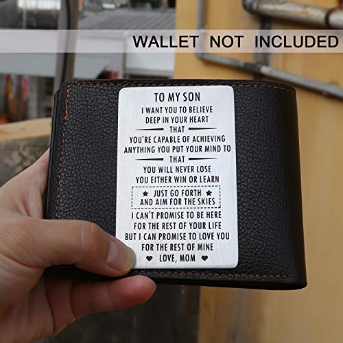 Inspirational Gifts for Son from Mom, Engraved Wallet Inserts with Motivational Quotes, Wallet Insert Cards for Graduation Birthday Gift Ideas2