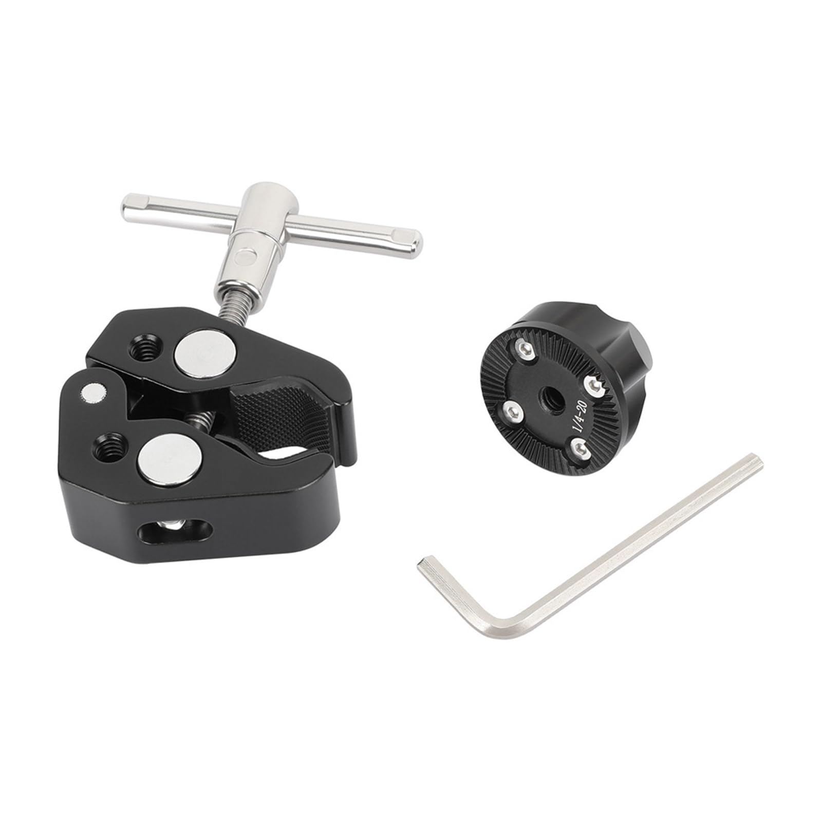 Morsetto super in alluminio a sgancio rapido morsetto staffa treppiede montaggio 1/4 "clip a vite per fotocamera DSLR fotocamera miscela di alluminio