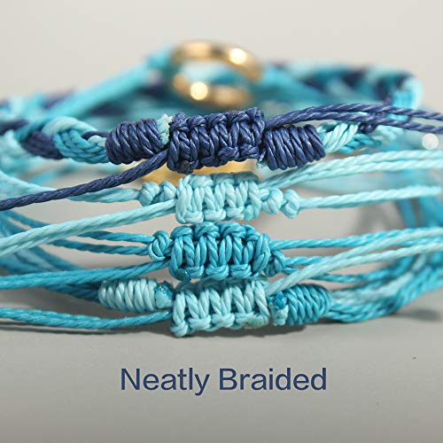 Image of Stackable Sunflower String Bracelets Cute Boho Braided Summer Beach Jewelry