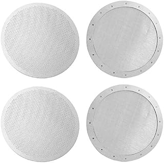 CKANDAY 4 Pack Premium Reusable Coffee Filters for Old/New Aerobie Coffee Makers, 2 Types Washable Stainless Steel Metal Mesh Fine Micro-Filters, Silver