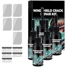 Windshield Crack Repair Kit, Windshield Repair Kit for Chips and Cracks, Car Windshield Chip Repair Kit, Glass Repair Liquid for Automotive Window Crack, Quick Fix Tool 5 Set