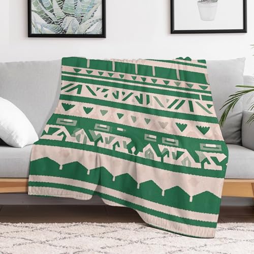 Couverture de lit en flanelle duveteuse, plaid chaud vert et blanc pour canapé