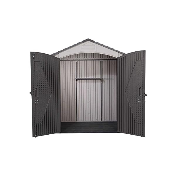 LIFETIME Gartenhaus & Gerätehaus Starlet | 143x215x228 cm Grau | Kunststoff Gartenschuppen & Geräteschuppen – Bild 3