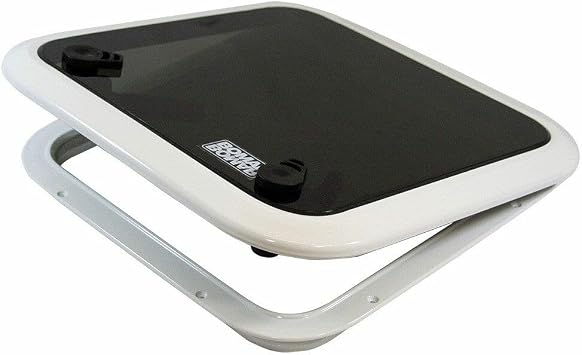 Bomar Boat Hatch NIBO N1070-10PX-W White Low Profile Extruded Aluminium Deck Hatch - Cut Out Size 16.5" x16.5". Opening 15-7/16" x 15-7/16" Direct Replacement hatches for Many OEM Models.