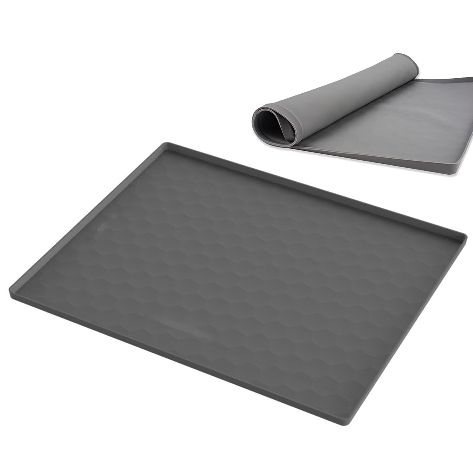 Tapis de nourriture étanche chien et chat grand modèle avec rebord anti-débordement