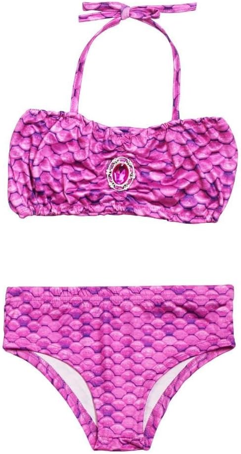 Dressy Daisy Toddler & Little Girls Fish Scale 2 Piece Bikini Swimsuit with Fish Scale Print, Beach Pool Swimwear 3-8 Years